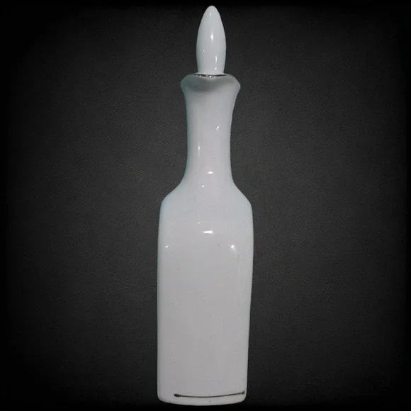 1950s Vintage Porcelain Decanter Floral Gold Trim Cork Stopper Mid-Century Cruet - Picture 16 of 16